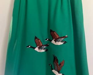 SHIRLEY GADOL CO Vintage GEESE Embroidered Skirt