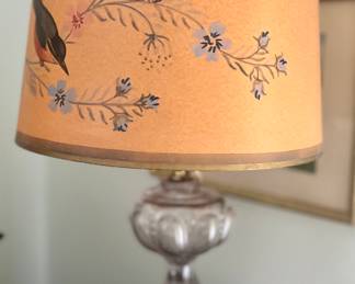OIL LAMP with BIRD SHADE