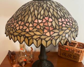 Antique Leaded Glass HANDEL ‘Style’ Lamp