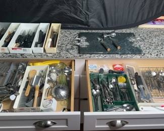 Cutting Board and Kitchen Utensils