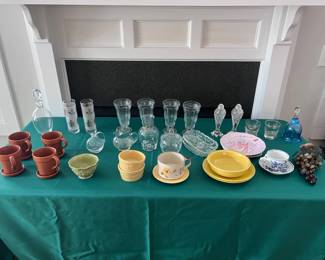 Glass Salt and Pepper Shakers, Tea cups