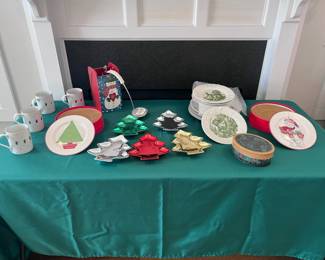 Christmas Dishes and Cast Iron Candy Molds