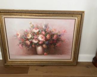Matted and Framed Vase of Flowers