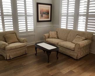 Couch, Chair with Floral Pattern