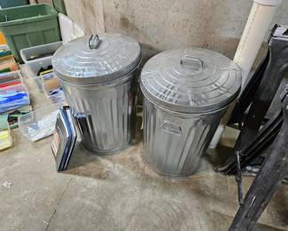 Metal trash cans