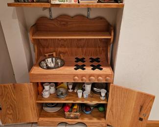 Children's wood kitchen playset