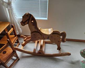 Wood rocking horse