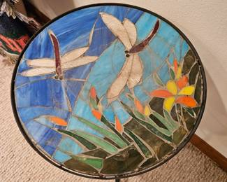 Stained glass top table