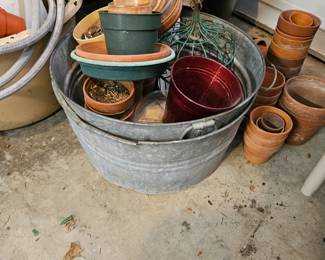 Galvanized oversized planters
