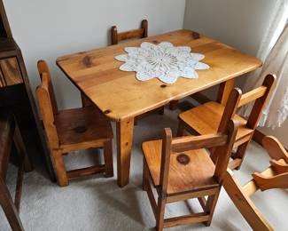 Solid wood child's table and chair set