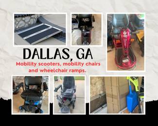 Shop our Dallas Estate Sale for multiple mobility electric scooters and chairs, wheelchair ramps and more! 
