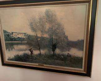 Framed Artwork - Ville d'Avry by Jean-Baptiste-Camille Corot
