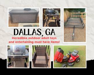 Shop our Dallas Estate Sale for a great selection of grills, riding lawmower, patio furniture, utility trailer and so much more! 