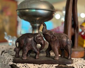 Hand carved elephant statue