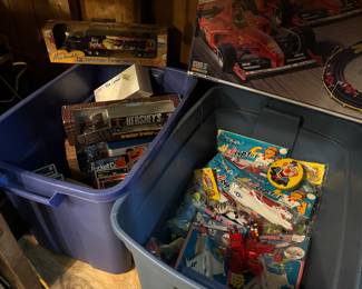 Vintage trucks, cars, toys