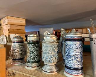 Vintage beer steins 