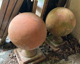 Vintage terracotta spheres