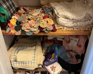 Vintage lace, linens 