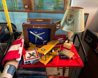 Model Planes, aviation, posters, antique nautical lamp