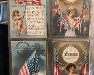 Books of antique patriotic post cards