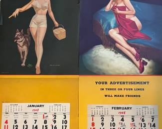 Vintage 1940's advertising calendars  