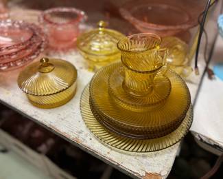 Mid century amber glass