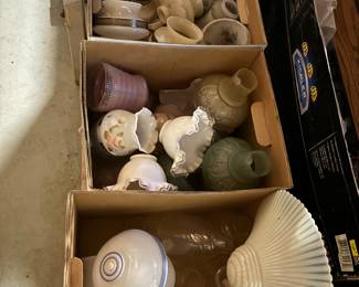 Antique lighting parts, globes