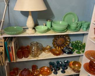 Jadeite, carnival glass