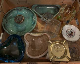 Vintage mid century and art deco ash trays