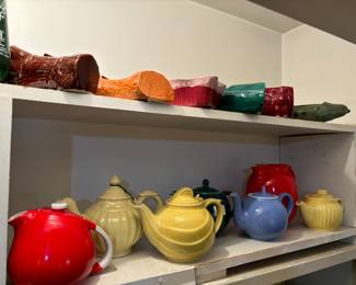 Vintage tea pots, planters