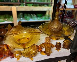 Mid century amber glass