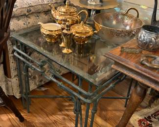 Nice metal / glass top table
