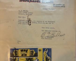 Hundreds of vintage beer labels with letters from the companies 