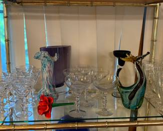 Art glass, stemware, crystal