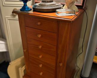 Jewelry box, head vase, mid century dish 