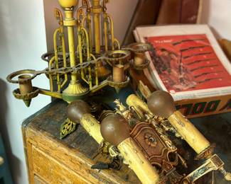 Antique art deco light fixtures and matching wall sconces