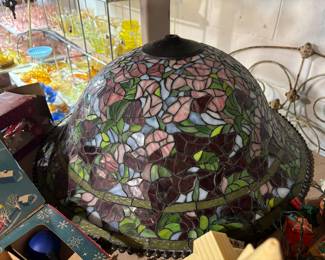 Large stained glass shade