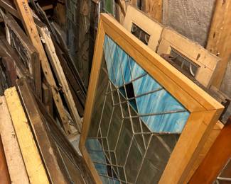 Dozens and dozens all over the house stained glass and leaded glass panels and windows