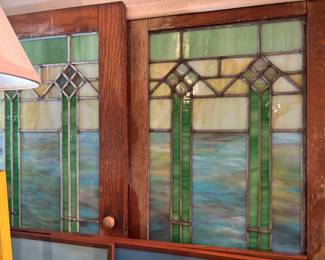 Antique stained glass panels