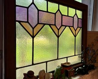 Antique stained glass window