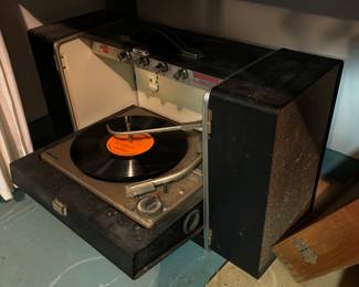 Mid century portable record player