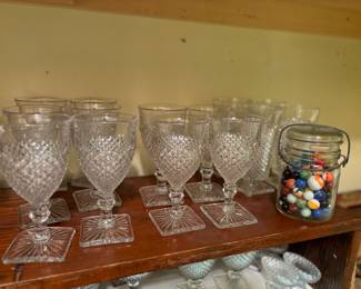 Westmorland glasses, vintage marbles
