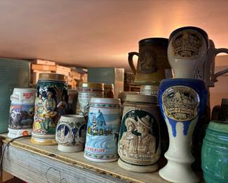 Vintage beer steins 