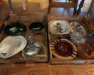 Vintage art deco and mid century ash trays