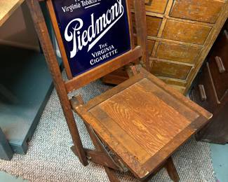 Piedmont Virginia cigarette 1920's advertisement sign chair in stunning condition!