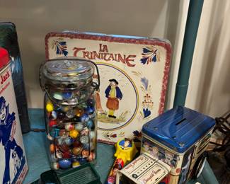 Vintage marbles, toys