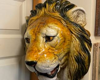 Stunning antique Hollywood Regency lions head