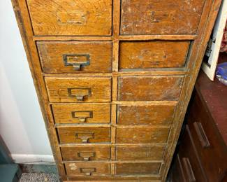 Cool antique oak filing cabinet 