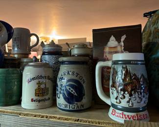 Vintage beer steins 