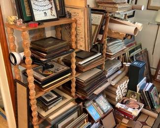 Vintage Advertisements, frames, art, shelving, posters